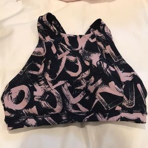 Blue and pink high neck lululemon sports bra